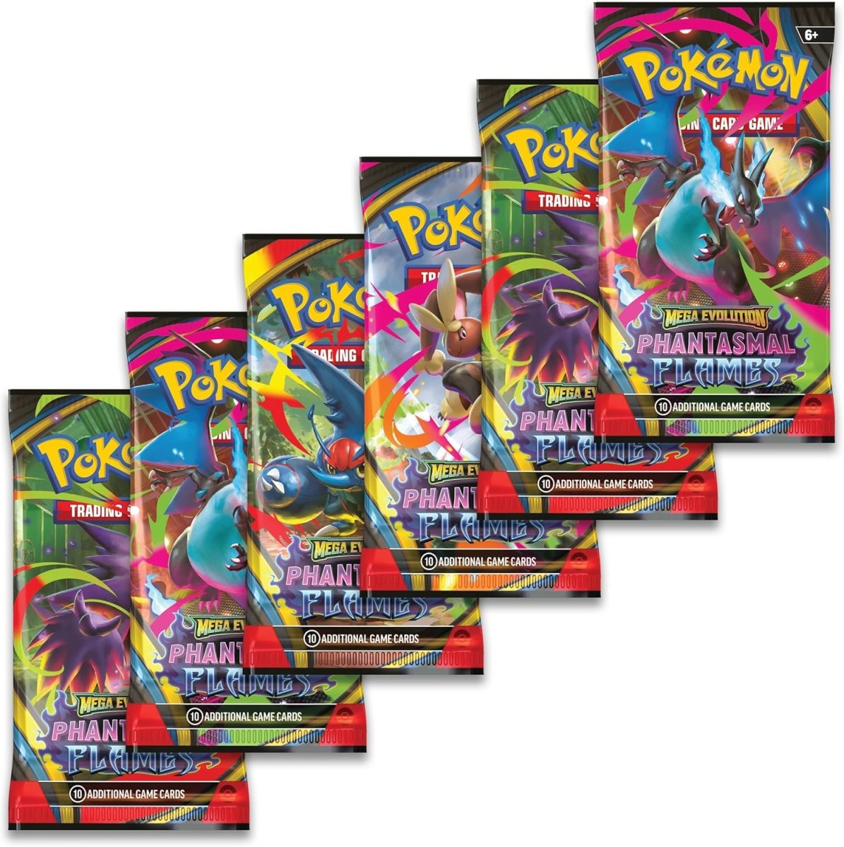 Pokémon TCG: Mega Evolution—Phantasmal Flames Booster Bundle (6 Booster Packs) by SAFAQATI on MYNTED