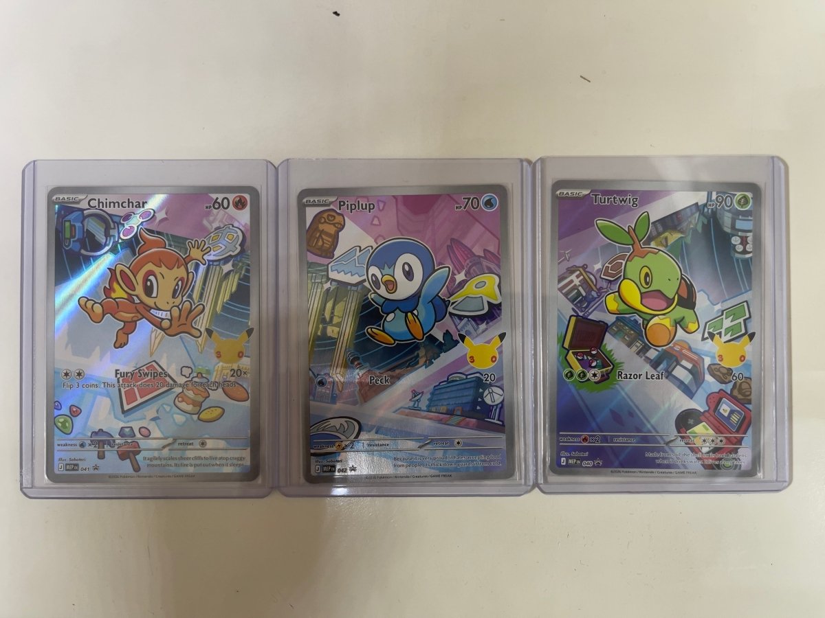 Pokemon TCG - Set of 3: First Partner Illustration Promo - Piplup - Chimchar - Turtwig by Card Market Ahuy on MYNTED