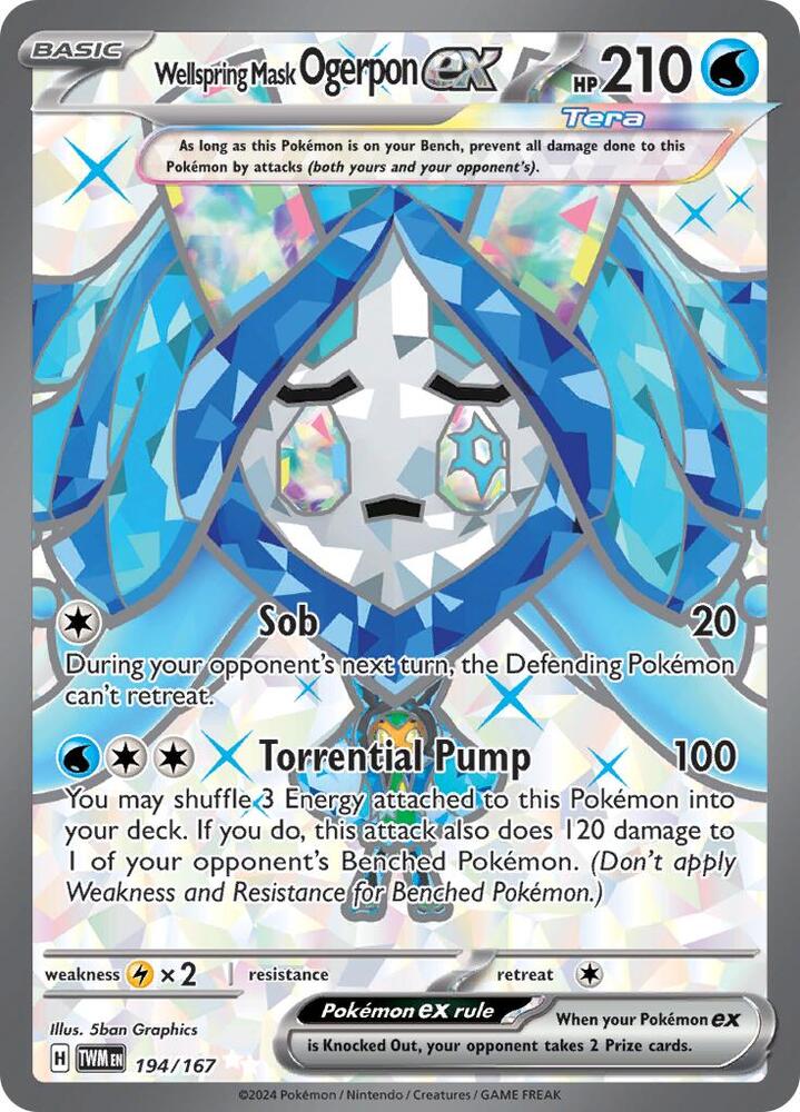 Pokemon - Wellspring Mask Ogerpon ex - 194/167 - SV06: Twilight Masquerade (TWM) by TCGDON on MYNTED
