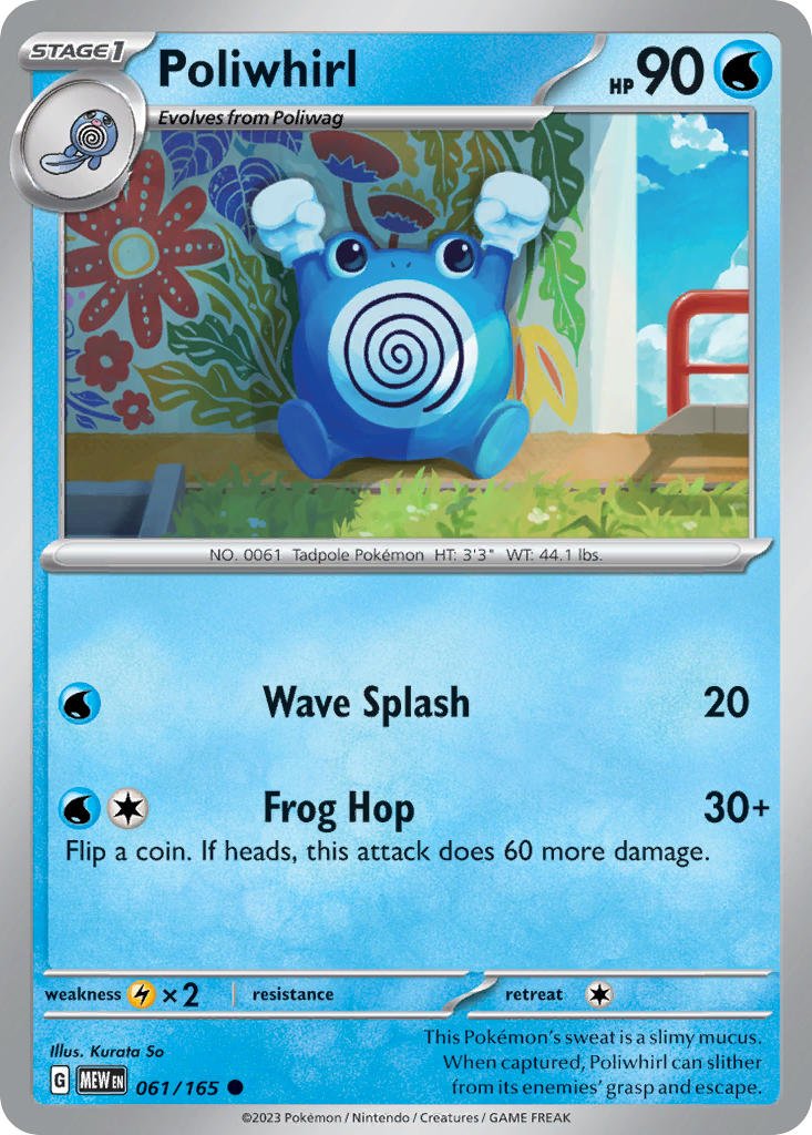 Poliwhirl · 151 (MEW) 061 (Normal) by PokeMarsi on MYNTED