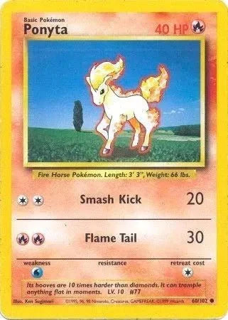 Ponyta - 60/102 - Base Set (Unlimited) by The Archive Stop on MYNTED
