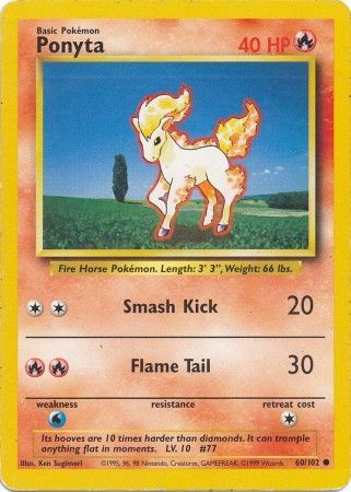 Ponyta Base set (Unlimited) 60/102 by ISB Collector on MYNTED