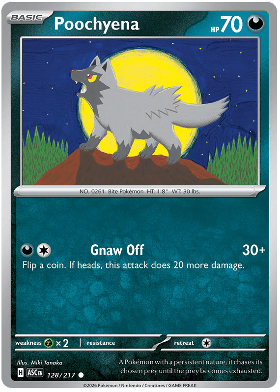 Poochyena 128/217 Common | Mega Evolution – Ascended Heroes by Worth the XP on MYNTED