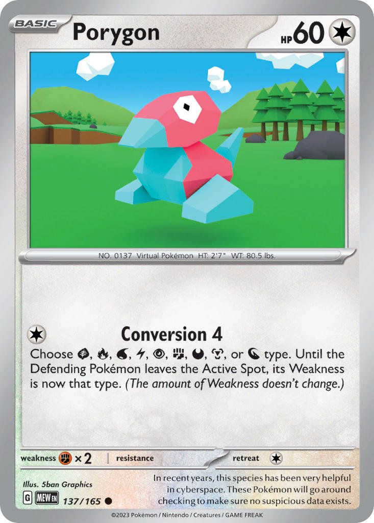 Porygon · 151 (MEW) 137 (Normal) by PokeMarsi on MYNTED