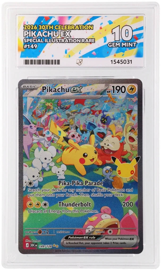[Pre-Order] Pikachu ex 149/128 (30th Celebration) - ACE 10 by PokéPW on MYNTED
