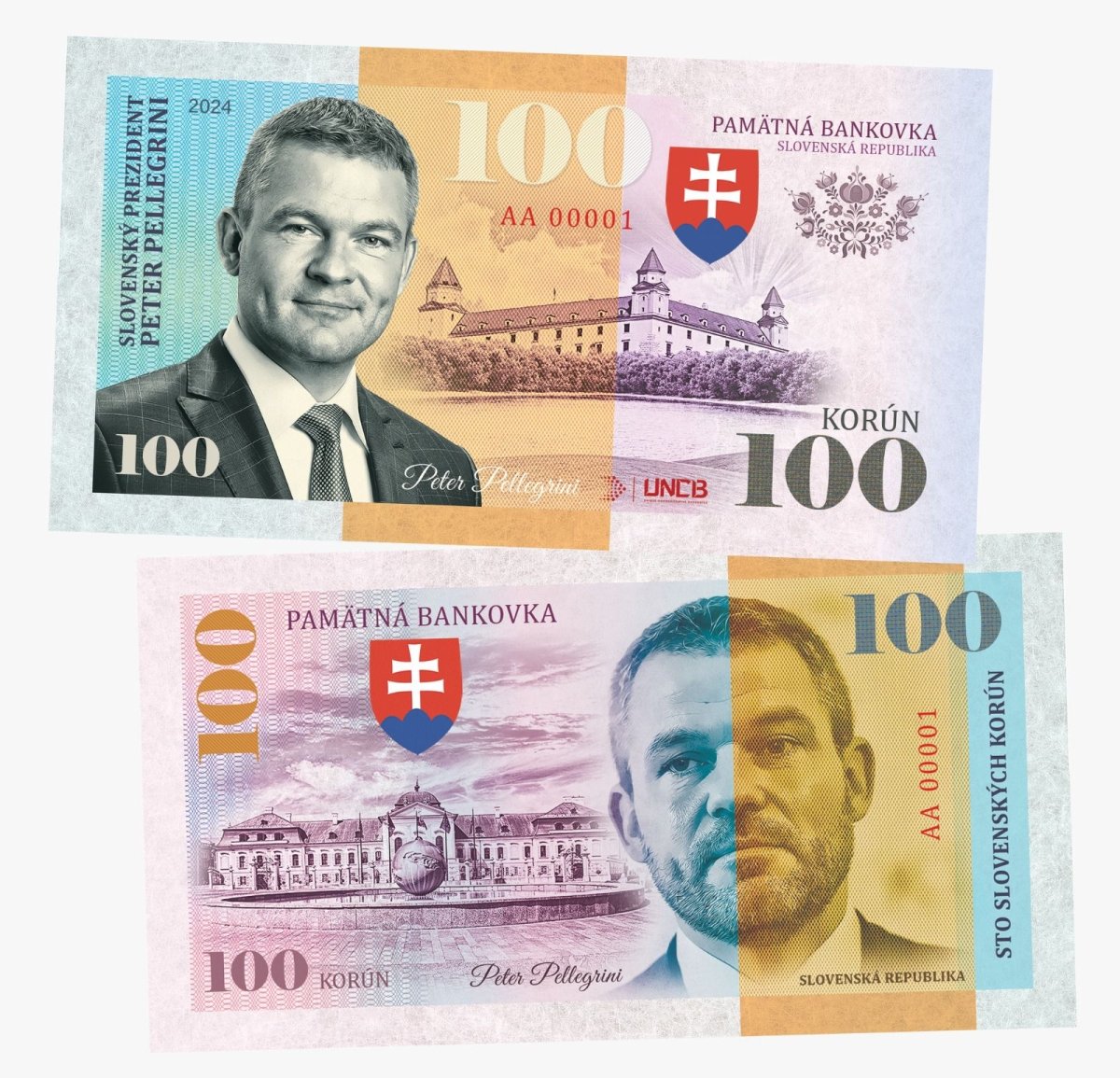President Pelegrini 100 Korun UNCB banknote by UNCB on MYNTED