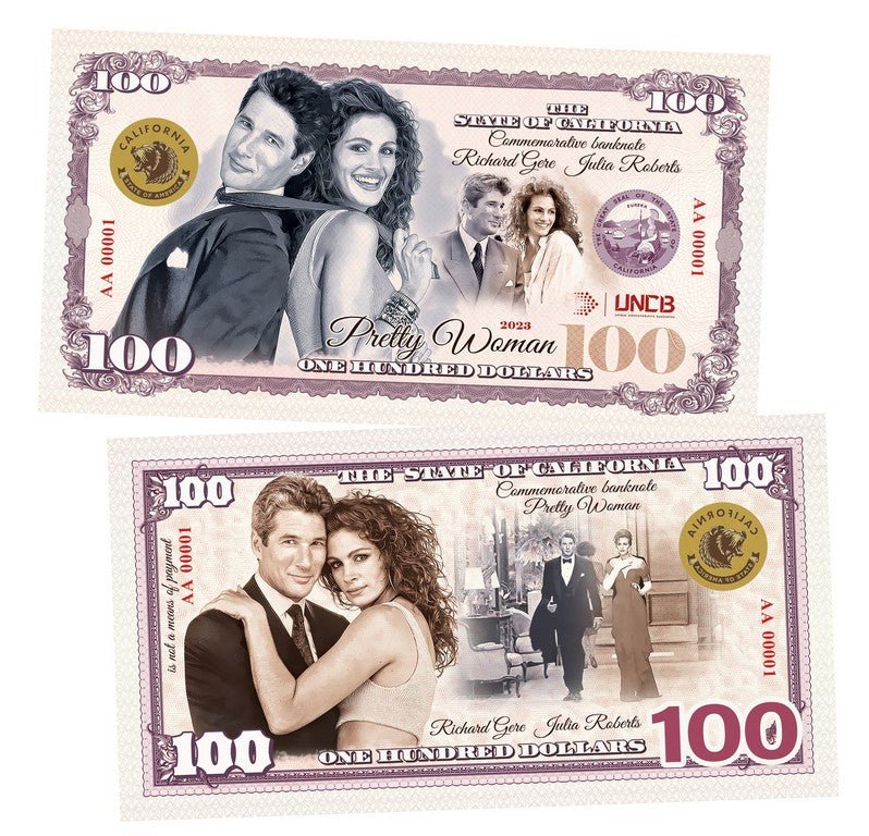 Pretty Woman 100 Dollars UNCB banknote by UNCB on MYNTED