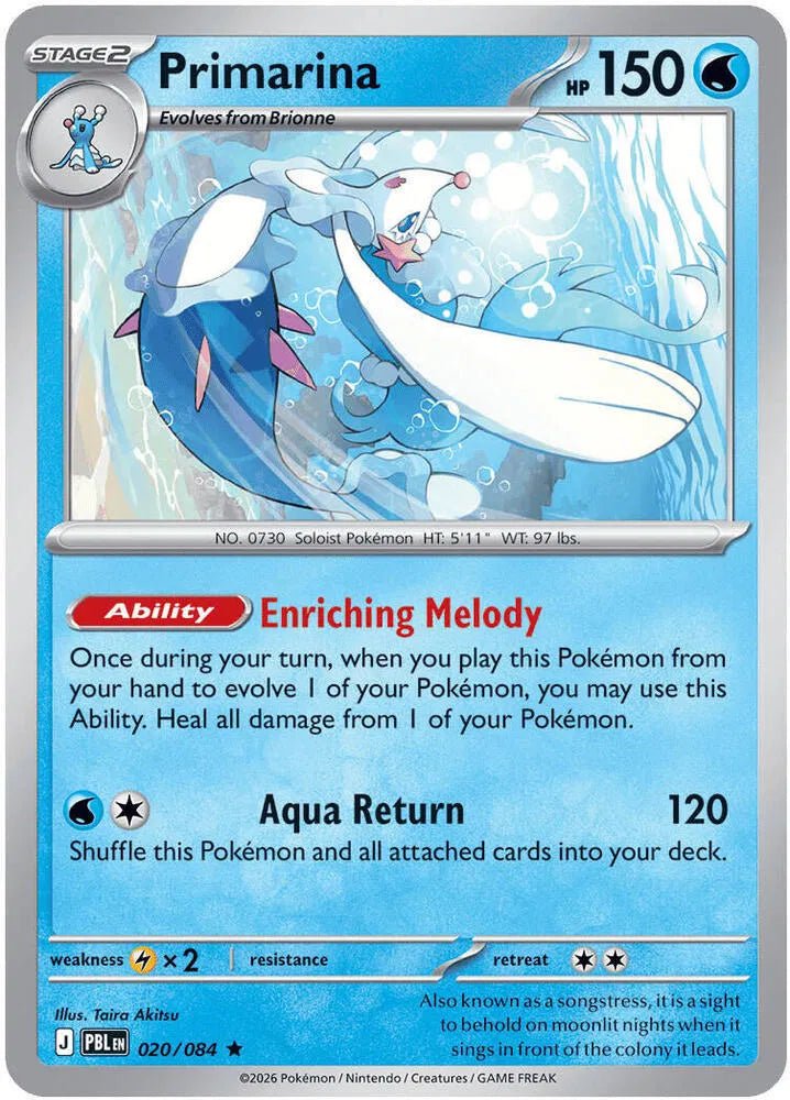 Primarina 020/084 · Reverse Holofoil (Pitch Black) by Meeho Collectz on MYNTED