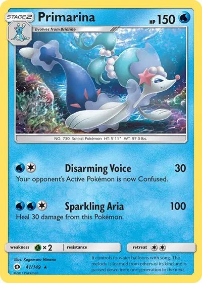 Primarina (Reverse Holofoil) Sun & Moon Base Set Rare 41 by PokeSource on MYNTED