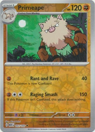 Primeape SV: 151 Uncommon • 057/165 Reverse Holofoil by Shark Pop Culture on MYNTED