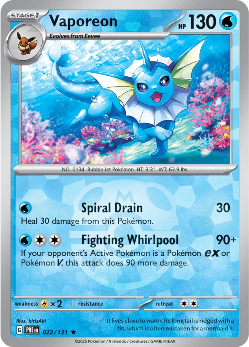 Prismatic Evolutions Vaporeon (Master Ball Pattern) 02/131 by PlayVault on MYNTED