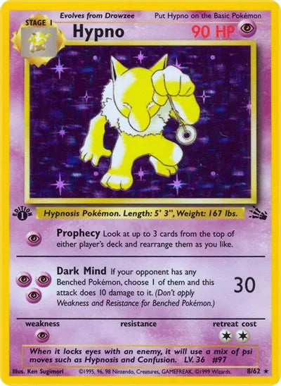 Hypno 8 · 1st Edition Holofoil (Fossil)