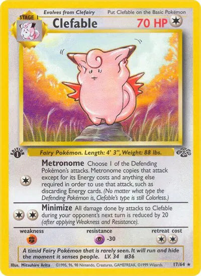 Clefable 17 · Jungle - 1st Edition Vintage
