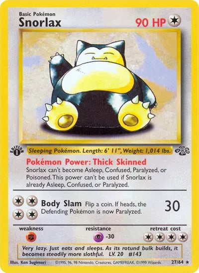 Snorlax 27 · Jungle - 1st Edition Vintage
