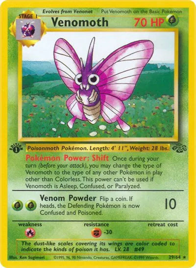 Venomoth 29 · 1st Edition (Jungle)