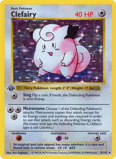 Clefairy 5 · Shadowless Holofoil (Base Set (1st Edition & Shadowless))