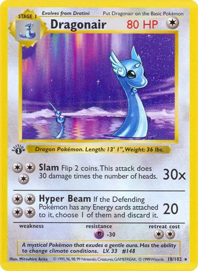 Dragonair 18 · Base Set - 1st Edition Vintage