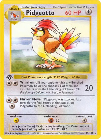 Pidgeotto 22 · 1st Edition (Base Set (1st Edition & Shadowless))