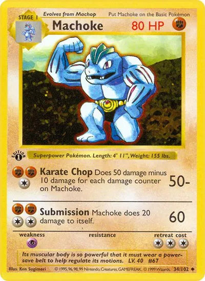 Machoke 34 · 1st Edition (Base Set (1st Edition & Shadowless))