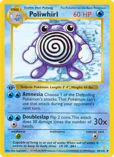Poliwhirl 38 · 1st Edition (Base Set (1st Edition & Shadowless))