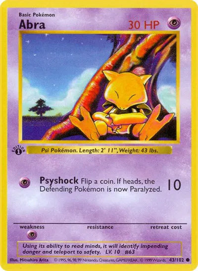 Abra 43 · 1st Edition (Base Set (1st Edition & Shadowless))