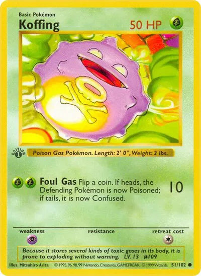 Koffing 51 · 1st Edition (Base Set (1st Edition & Shadowless))
