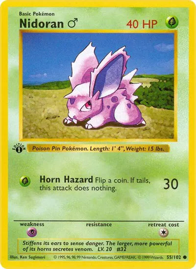 Nidoran M 55 · 1st Edition (Base Set (1st Edition & Shadowless))
