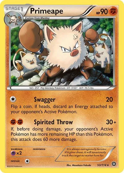 Primeape 53 · Reverse Holofoil (Steam Siege)