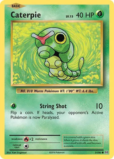 Caterpie 3/108 · (Evolutions) by Ken Sugimari