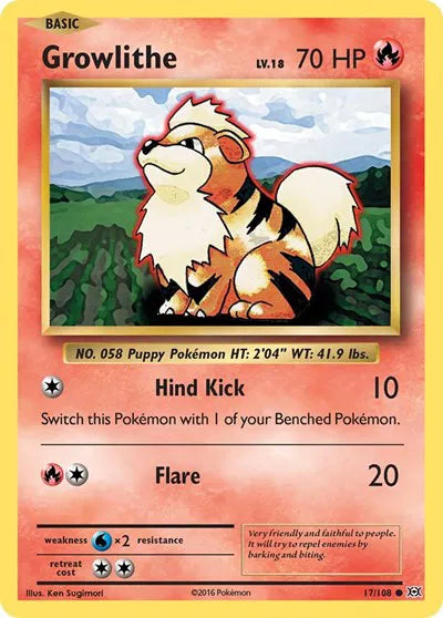 Growlithe 17/108 · Normal (Evolutions)
