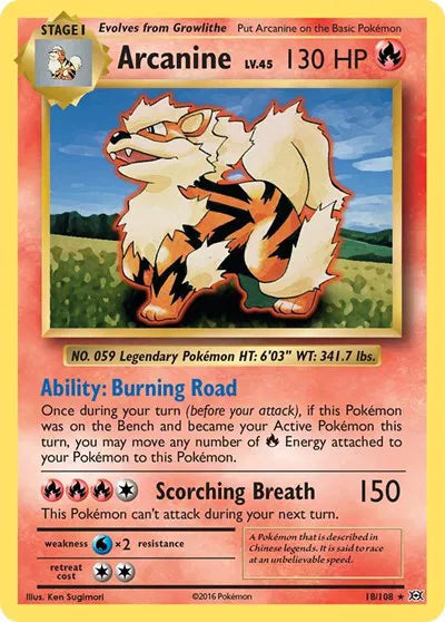 Arcanine 18/108 · Normal (Evolutions)