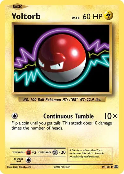 Voltorb 39/108 · Reverse Holofoil (Evolutions)