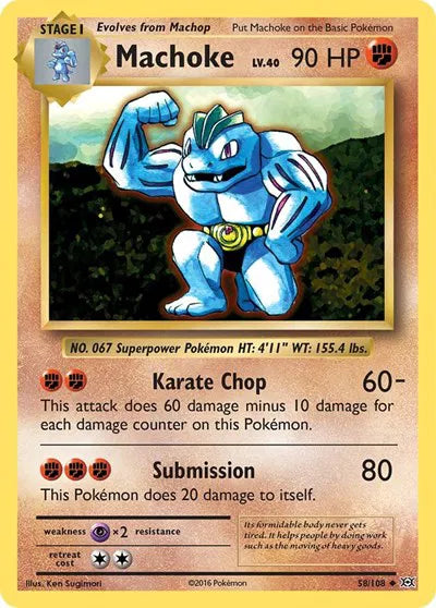 Machoke 58/108 · (Evolutions) by Ken Sumigori
