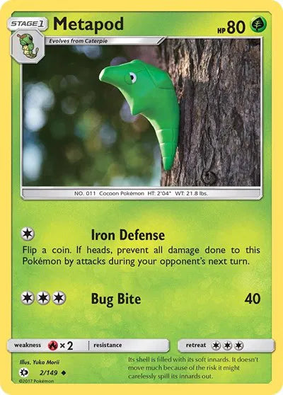 Metapod 2 · Normal (Sun & Moon Base Set)