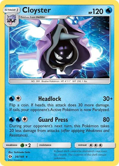 Cloyster 34 · Normal (Sun & Moon Base Set)