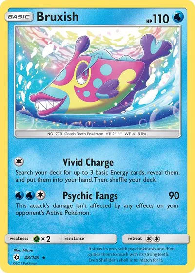Bruxish 48 · Reverse Holofoil (Sun & Moon Base Set)
