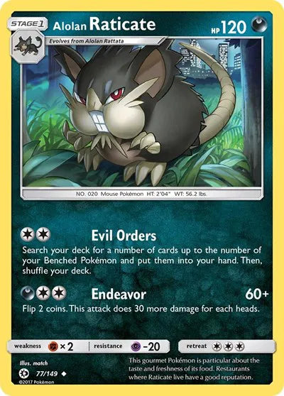 Alolan Raticate 77 · Normal (Sun & Moon Base Set)
