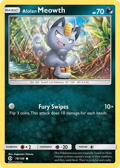 Alolan Meowth 78 · Normal (Sun & Moon Base Set)