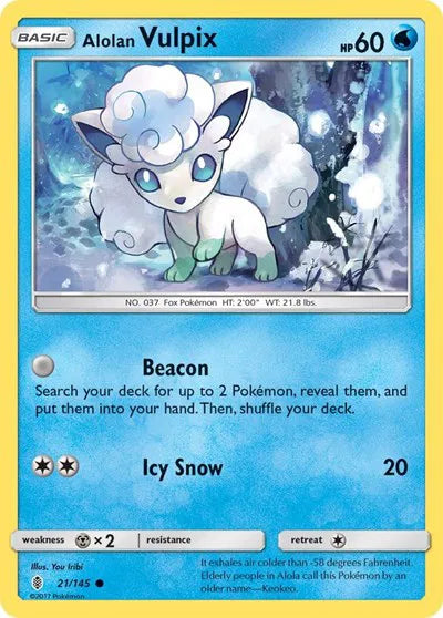 Alolan Vulpix 21/145 ·(Guardians Rising) by  You Iribi