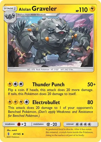 Alolan Graveler 41/145 · Normal (Guardians Rising)