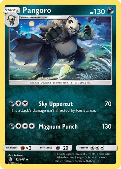 Pangoro 82/145 · Reverse Holofoil (Guardians Rising)