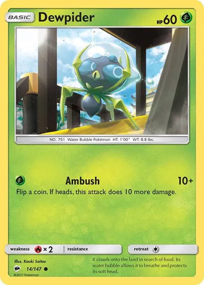 Dewpider 14/147 · Reverse Holofoil (Burning Shadows)