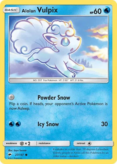 Alolan Vulpix 27/147 ·  (Burning Shadows) by Saya Tsurata