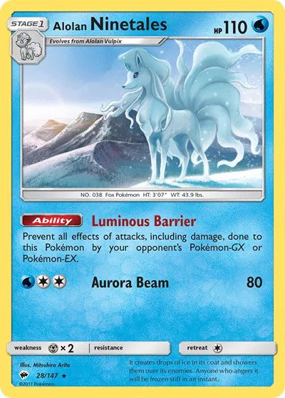 Alolan Ninetales 28/147 · Reverse Holofoil (Burning Shadows)