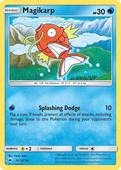Magikarp 32/147 · (Burning Shadows) by Yukiko Baba