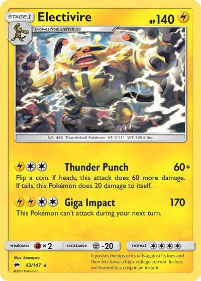 Electivire 43/147 · Normal (Burning Shadows)