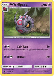 Whirlipede 57/147 · Reverse Holofoil (Burning Shadows)