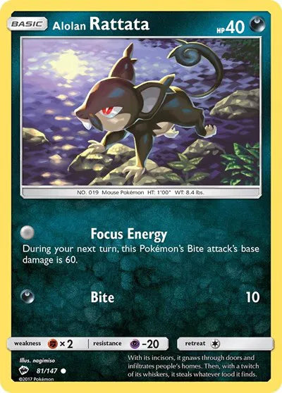 Alolan Rattata 81/147 · Normal (Burning Shadows)
