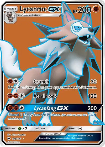 Lycanroc GX (Full Art) 136/147 (Burning Shadows)