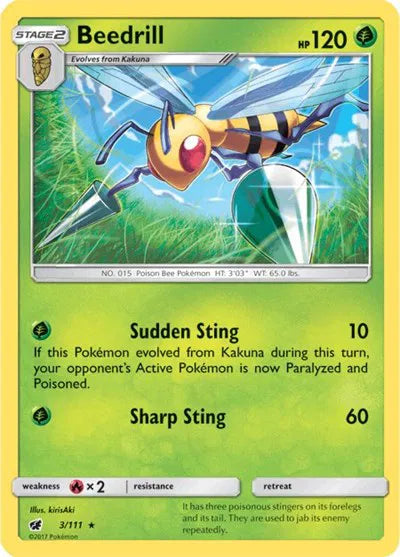 Beedrill 3/111 · Reverse Holofoil (Crimson Invasion)